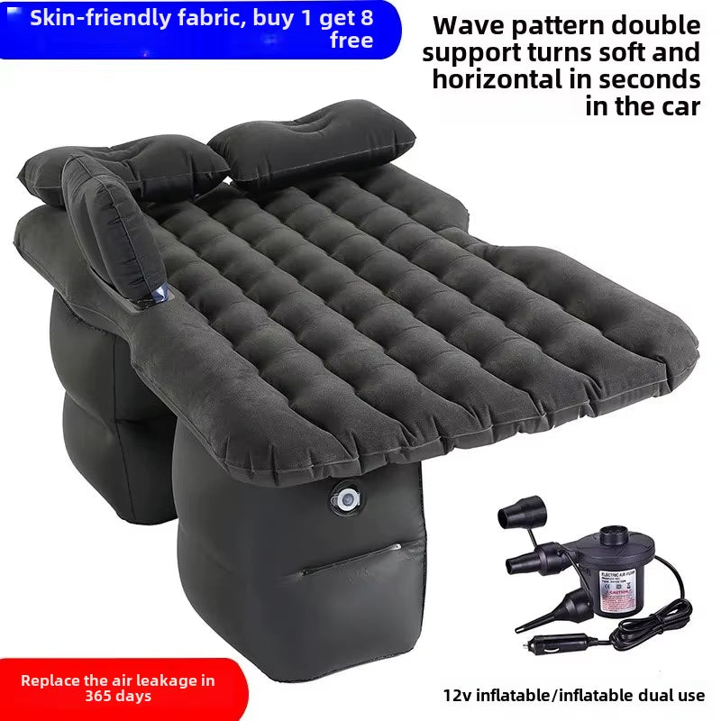 Car Inflatable Travel Bed for SUV Rear Seats - Air Cushion Mattress for Road Trips
