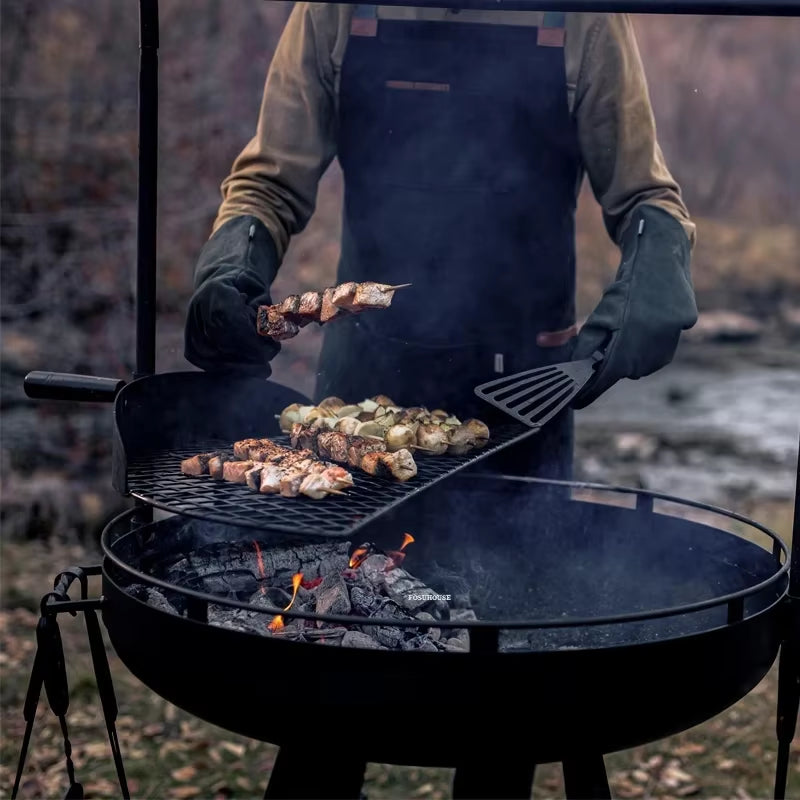 Nordic Sizzle Station: Where Your Hot Dogs Get a Retro Makeover While You Pretend to Be a Campfire Chef!