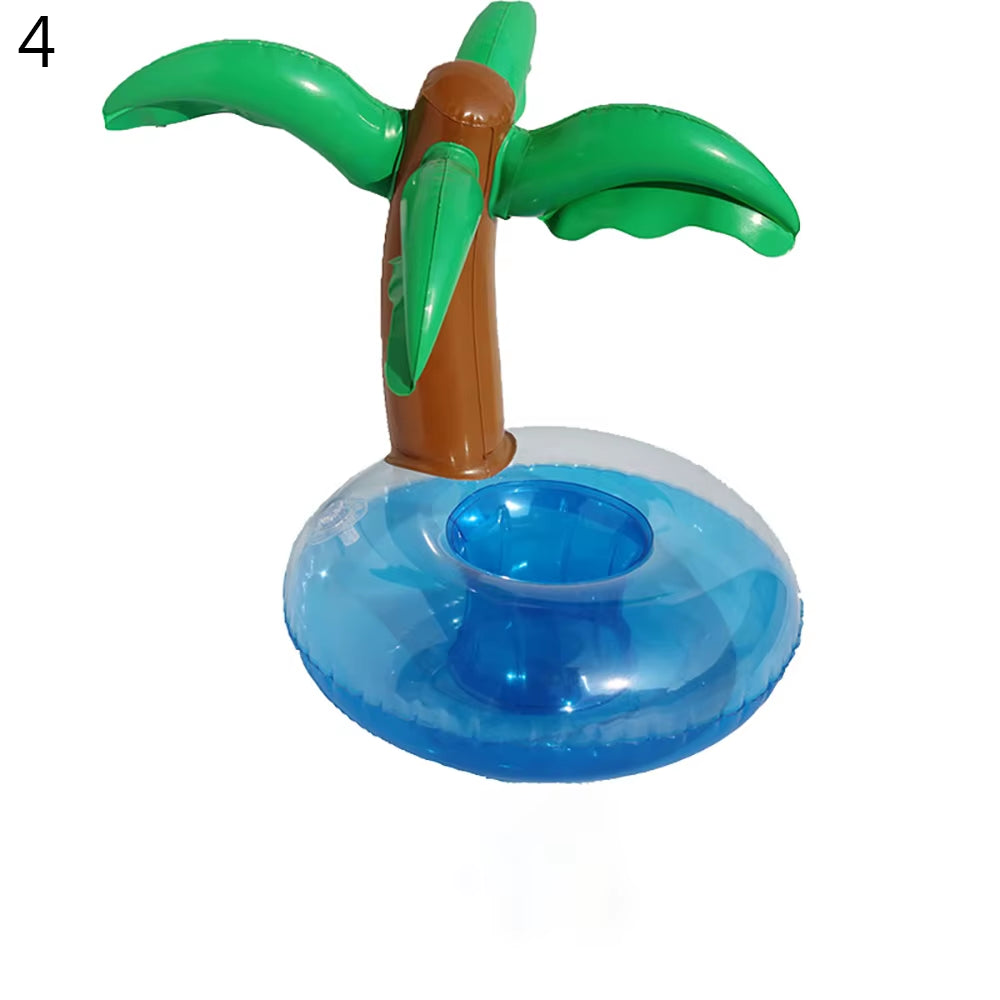 1PC Inflatable Float Cup Pad Swimming Pool Drink Cup Stand Holder Cute Drink Pool Mat for Kids Toy Summer Pool Party Decorations
