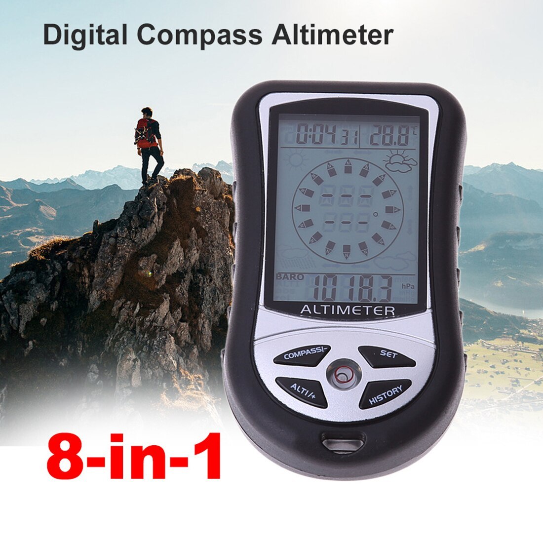 Altímetro y brújula Adventure 8 en 1