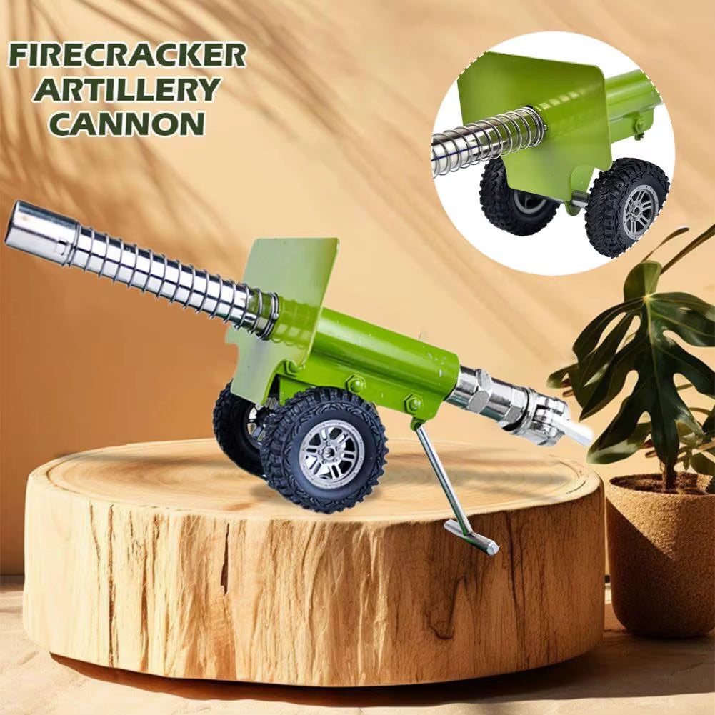 Heavy-Duty Metal Alloy Miniature Artillery Figurine and Launcher Statue