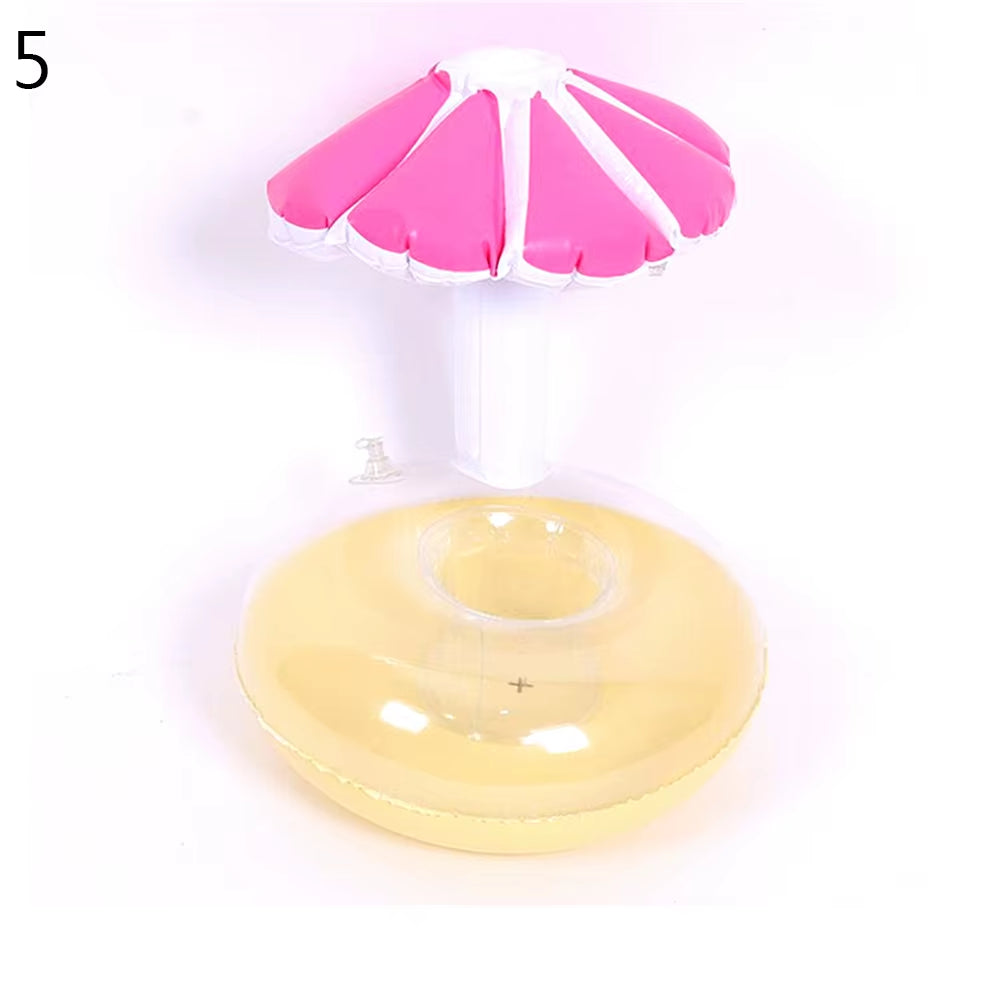 1PC Inflatable Float Cup Pad Swimming Pool Drink Cup Stand Holder Cute Drink Pool Mat for Kids Toy Summer Pool Party Decorations