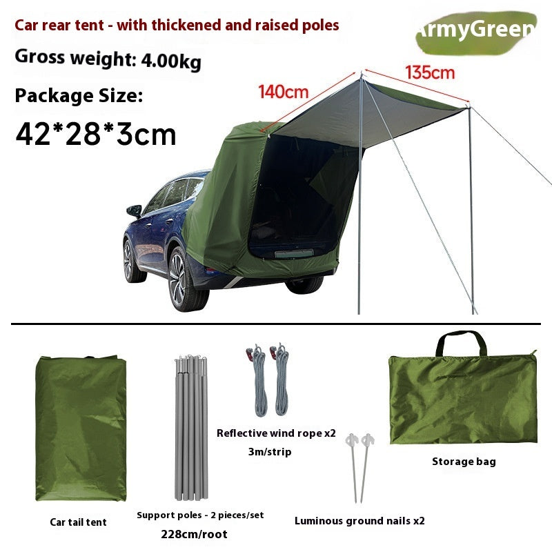 Adventure-Proof Rear Tent: Sun & Rain Guardian