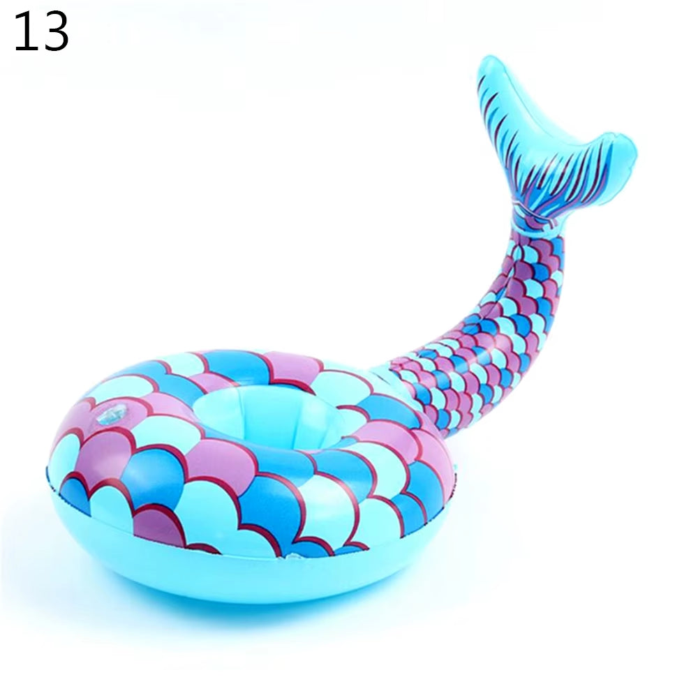 1PC Inflatable Float Cup Pad Swimming Pool Drink Cup Stand Holder Cute Drink Pool Mat for Kids Toy Summer Pool Party Decorations