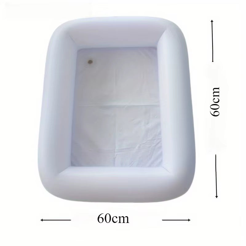 1Pcs Square Inflatable PVC Ice Bar Portable Pool Party Drink Tray Outdoor Beer Cup Holder Cooler Bucket with Ice Plate