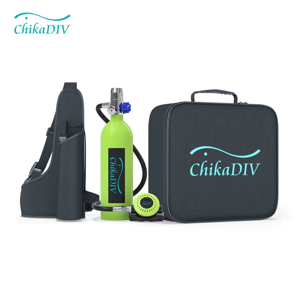 C400 Mini Scuba Tank Oxygen Cylinder Refillable 1L Capacity Diving Gear Diver Portable Diving Snorkeling Equipment
