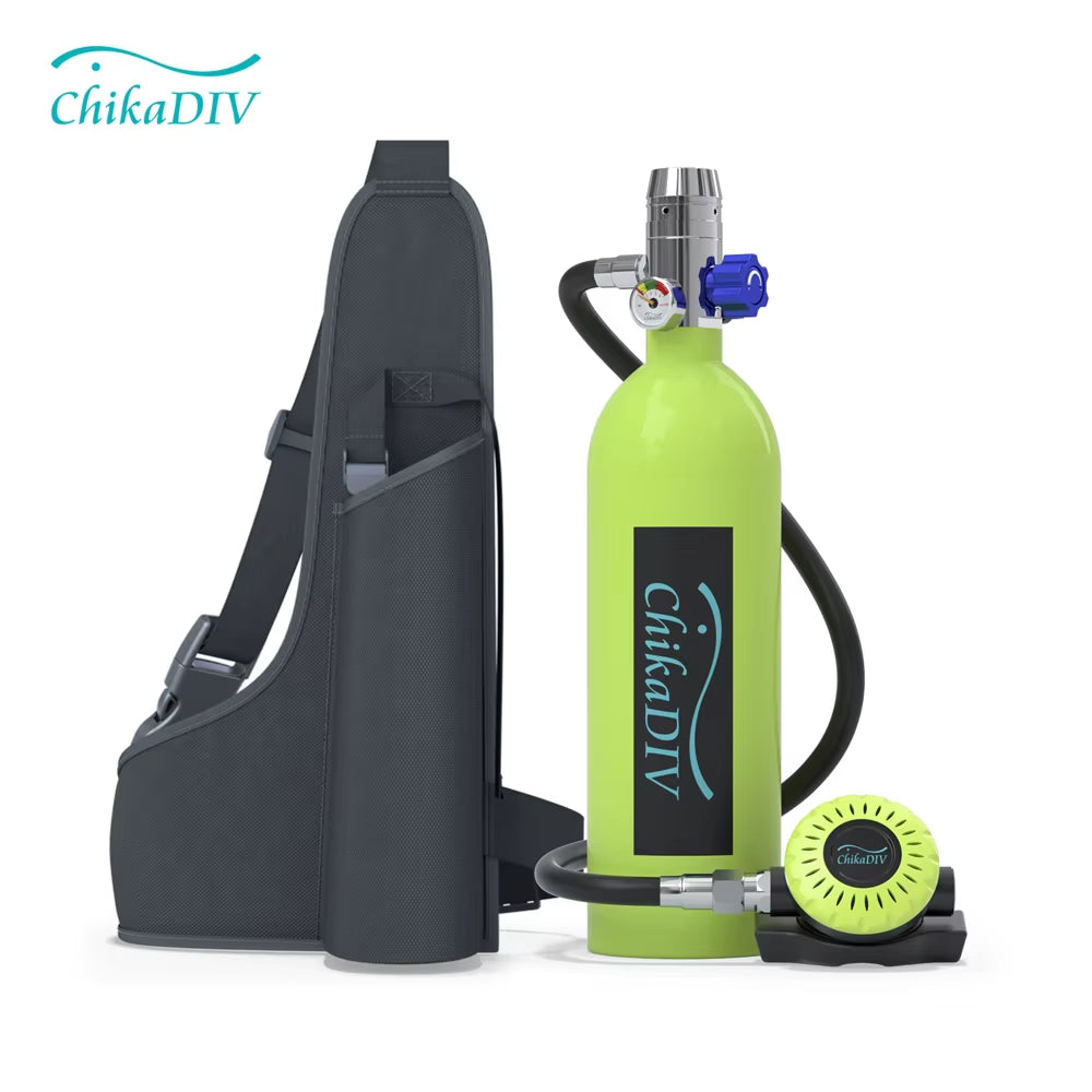 C400 Mini Scuba Tank Oxygen Cylinder Refillable 1L Capacity Diving Gear Diver Portable Diving Snorkeling Equipment