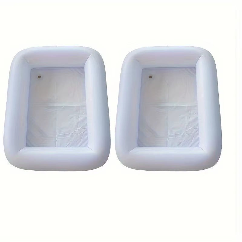 1Pcs Square Inflatable PVC Ice Bar Portable Pool Party Drink Tray Outdoor Beer Cup Holder Cooler Bucket with Ice Plate