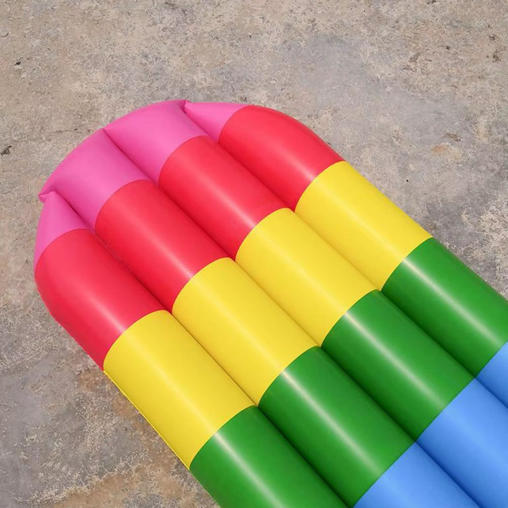 180Cm Rainbow Ice Cream Inflatable Pool Float Lounge - Water Recliner and Swimming Mattress