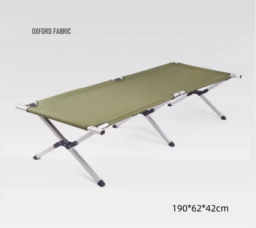 Portable Double Camping Cot Chair - Lightweight Aluminum Alloy Folding Bed for Outdoor Use