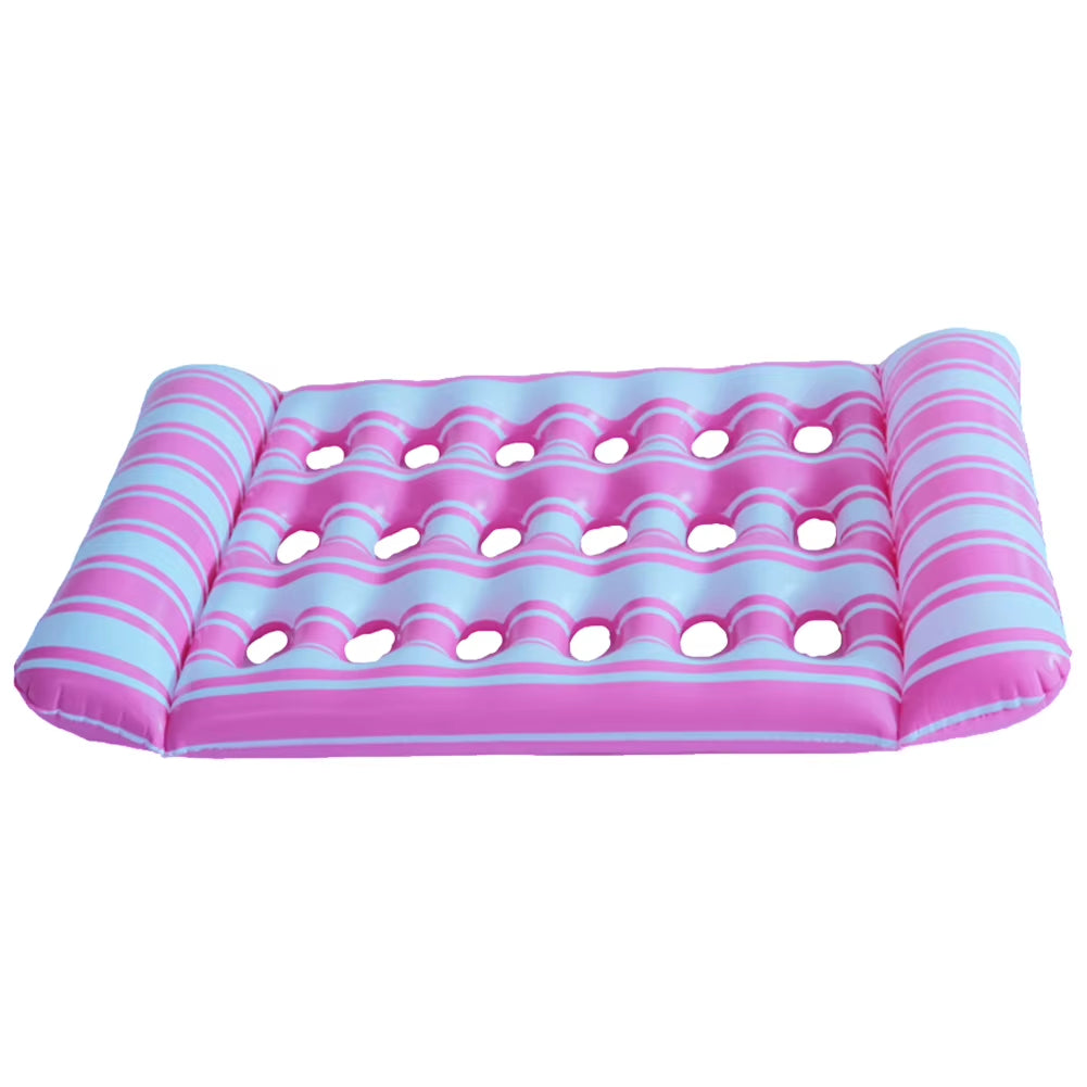 Inflatable PVC Water Sleeping Bed - Foldable Floating Lounger and Air Mattress for Swimming Pools and Outdoor Use
