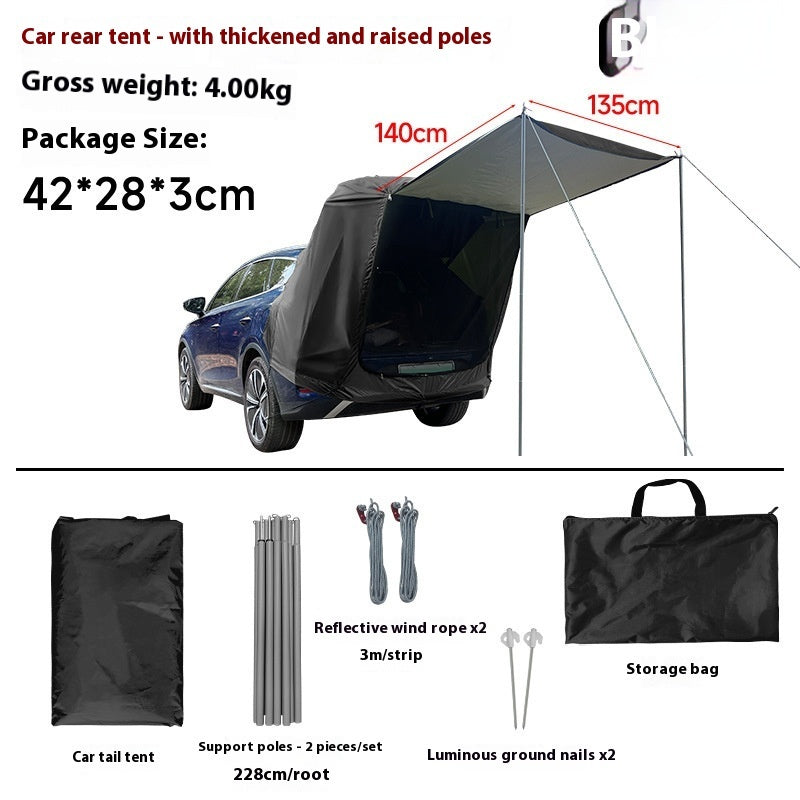 Adventure-Proof Rear Tent: Sun & Rain Guardian