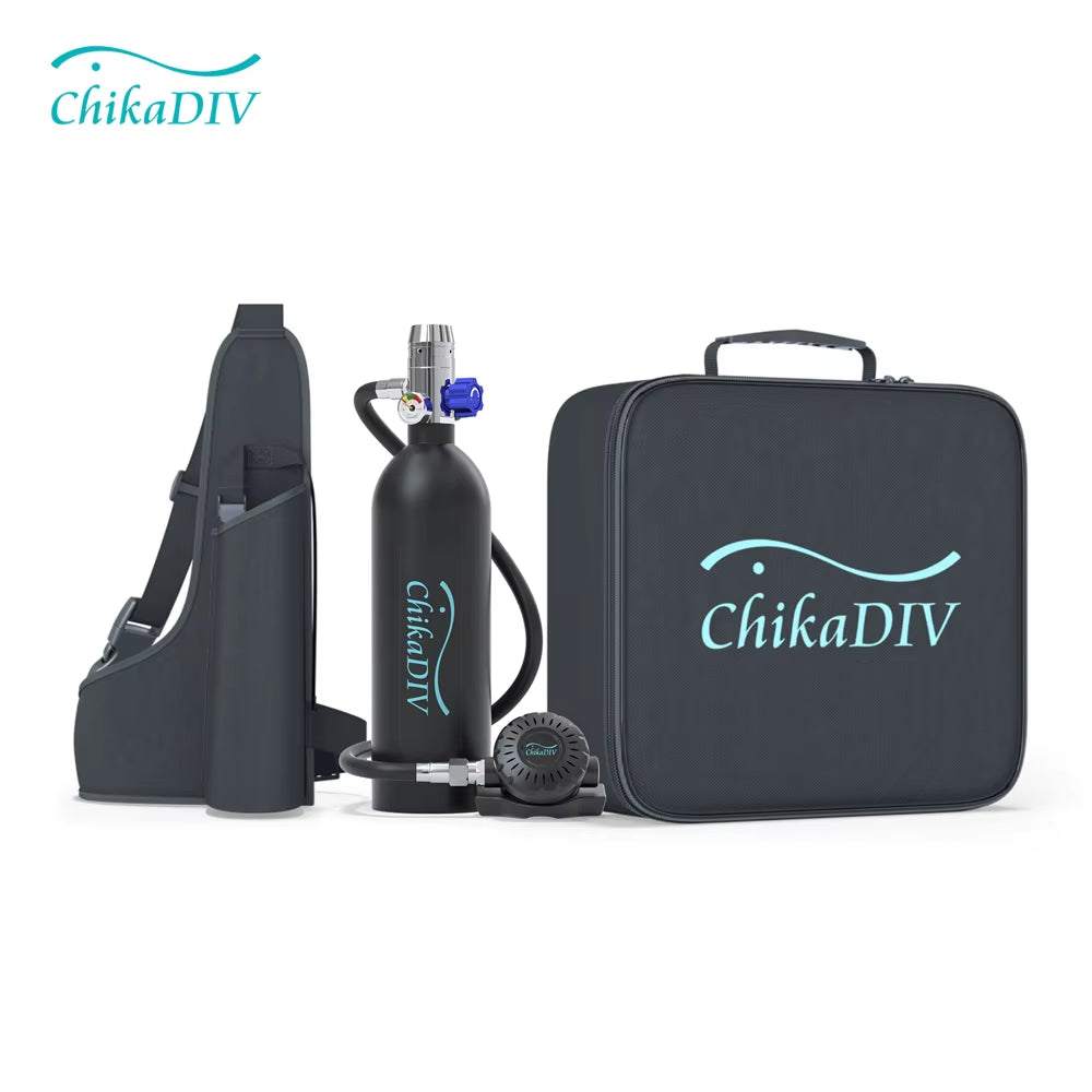 C400 Mini Scuba Tank Oxygen Cylinder Refillable 1L Capacity Diving Gear Diver Portable Diving Snorkeling Equipment