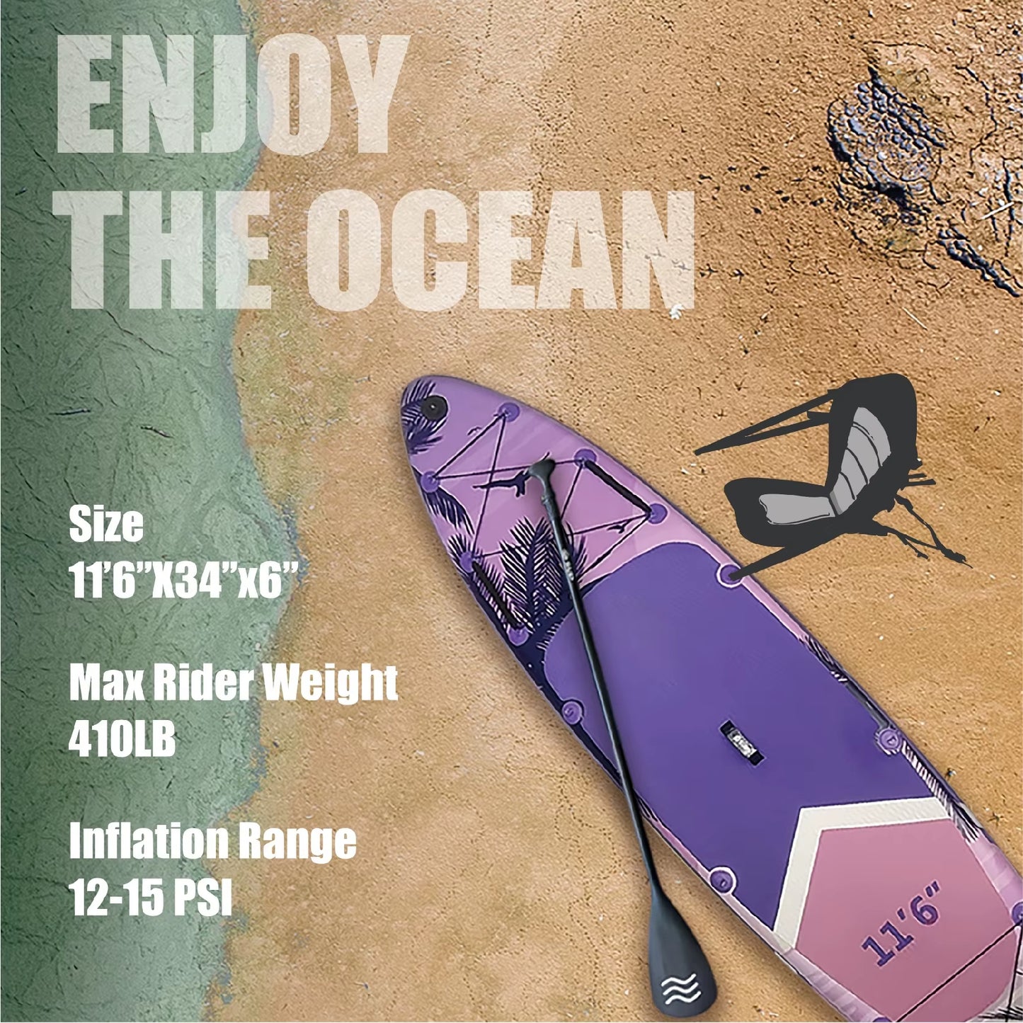 Premium Inflatable Surfboards for Water Sports - 11'6