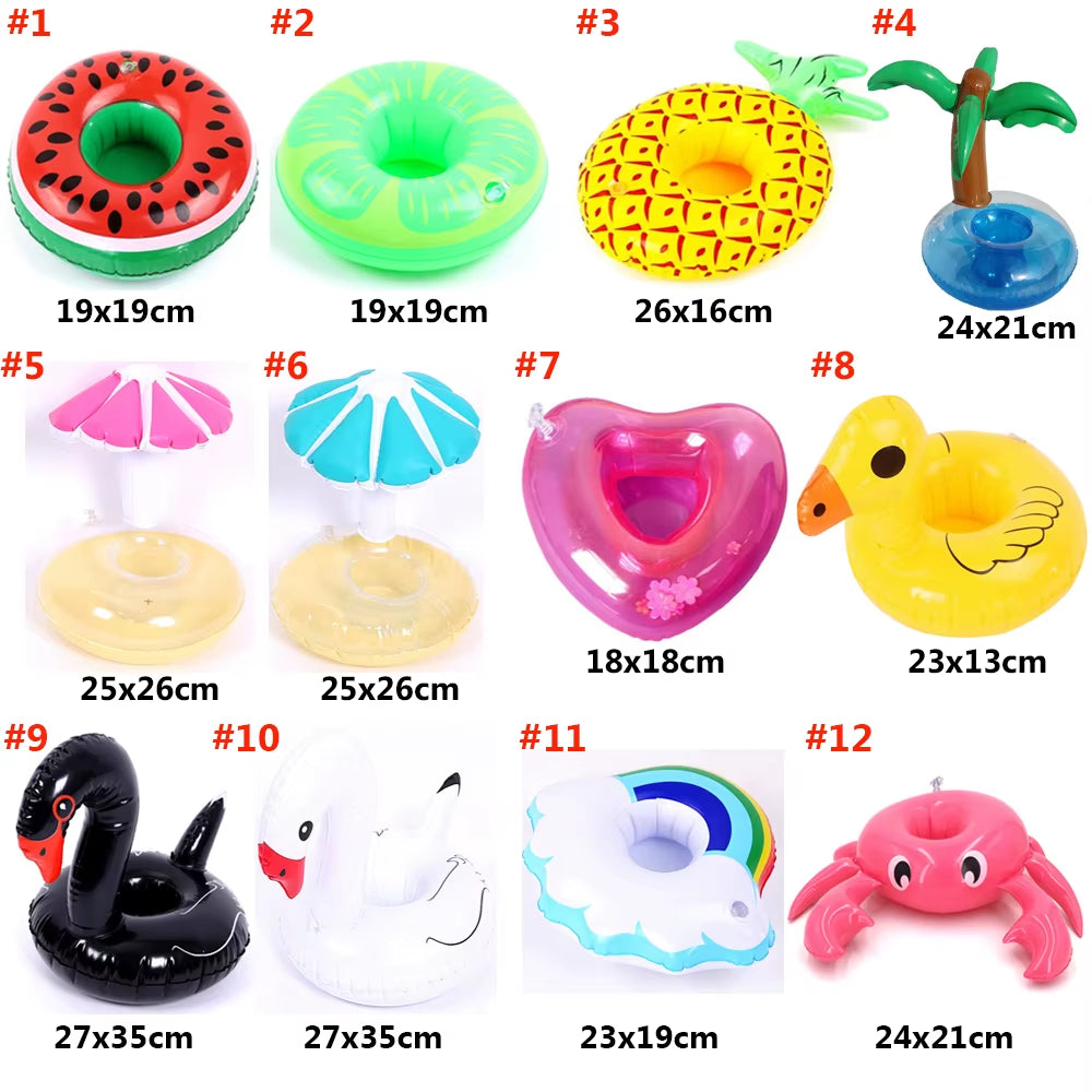 1PC Inflatable Float Cup Pad Swimming Pool Drink Cup Stand Holder Cute Drink Pool Mat for Kids Toy Summer Pool Party Decorations