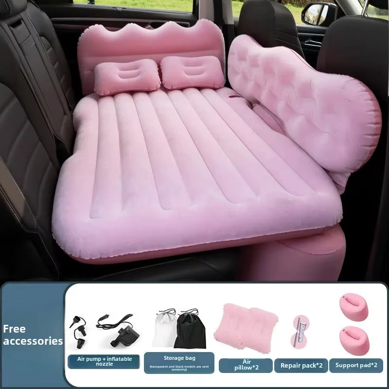 Car Inflatable Travel Bed for SUV Rear Seats - Air Cushion Mattress for Road Trips