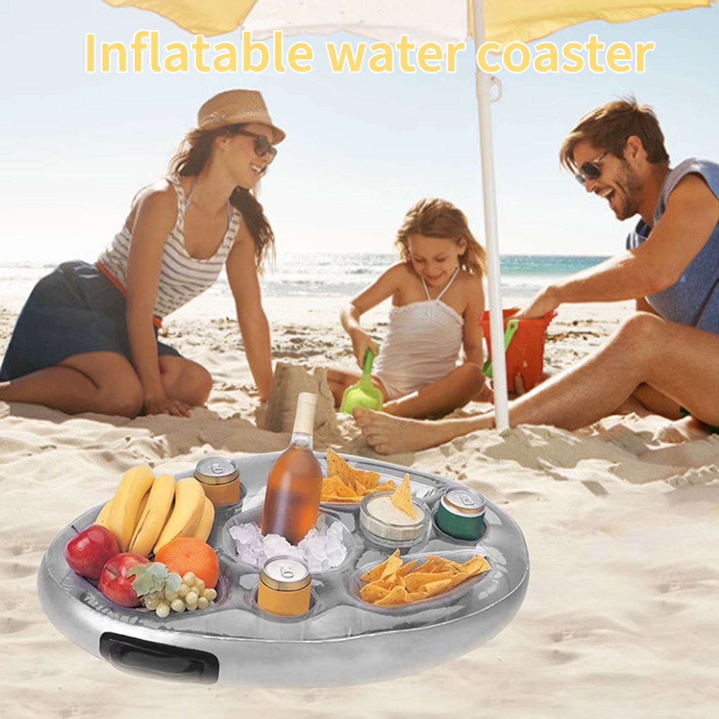 Dive into Fun: Inflatable Pool Float Beer Cooler Cup Holder for Epic Summer Shenanigans!