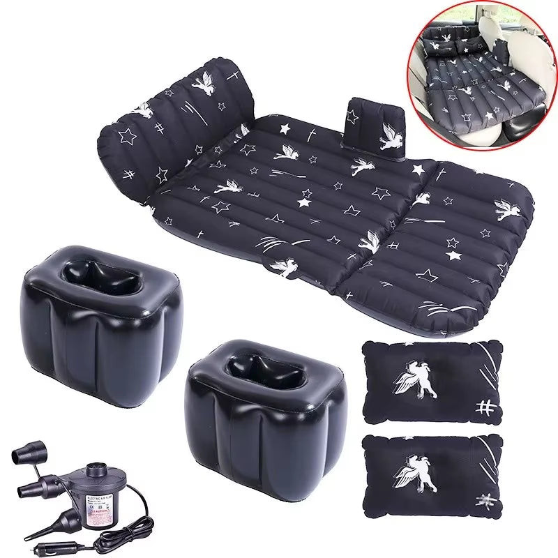 Car Inflatable Travel Bed for SUV Rear Seats - Air Cushion Mattress for Road Trips