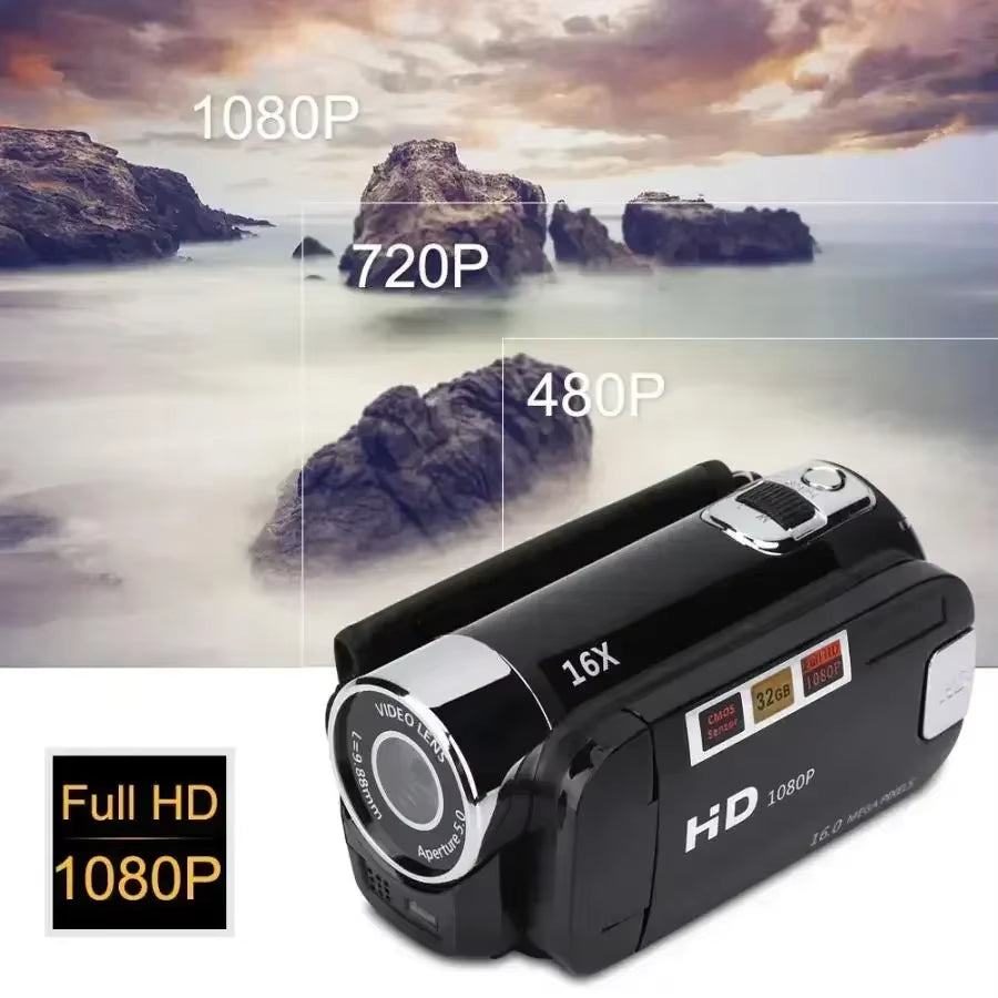 1080P Full HD Digital Camera 270° Rotation DV Video Recorder 2.7Inch Touch Screen Digital Camcorder 16X Digital Zoom CMOS Sensor