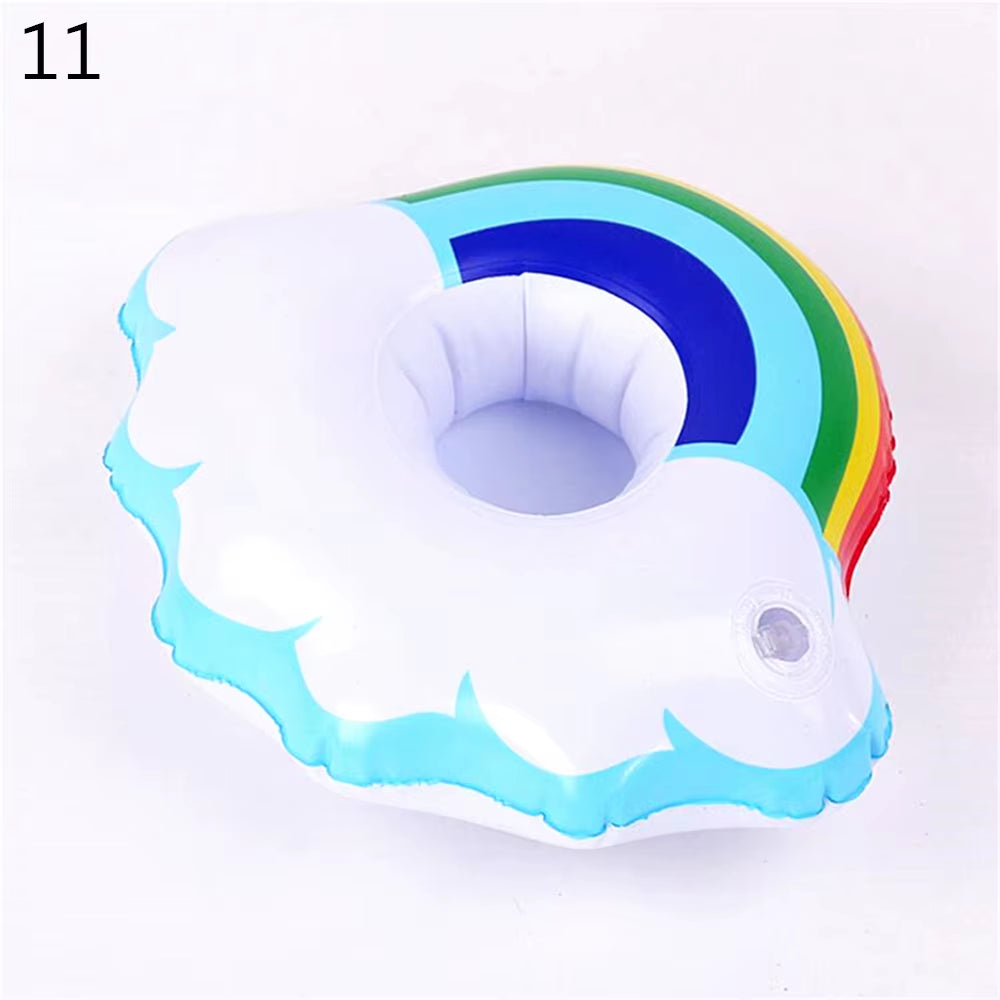 1PC Inflatable Float Cup Pad Swimming Pool Drink Cup Stand Holder Cute Drink Pool Mat for Kids Toy Summer Pool Party Decorations