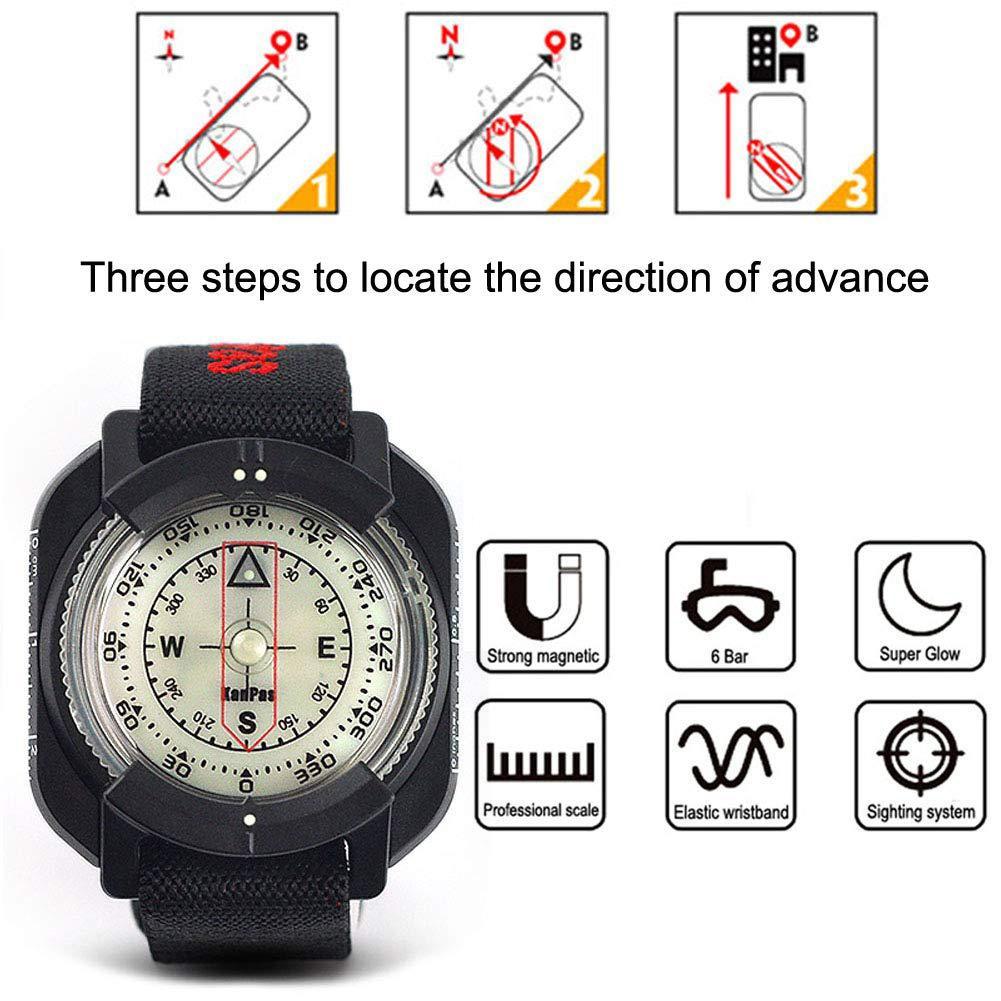 Adventurer's Dynamic Glow Compass Watch