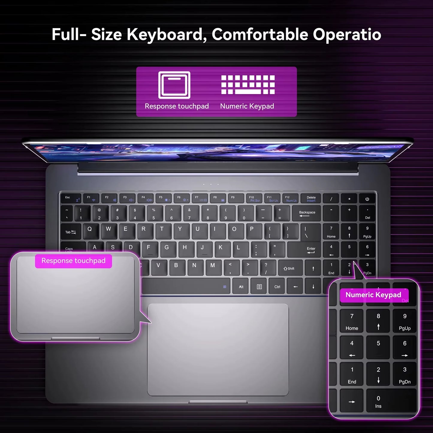 ACEMAGIC AX16 Laptop - N97, 16-Inch Display, 16GB LPDDR4 RAM, 512GB SSD, Lightweight Business Notebook, Windows 11 Pro