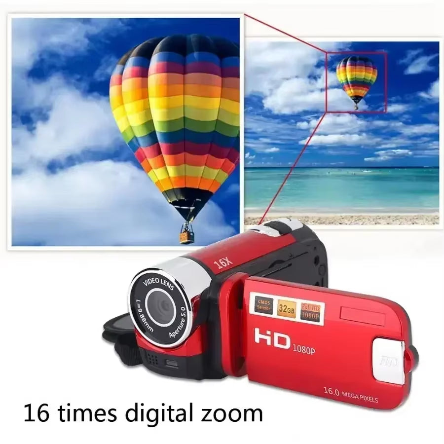 1080P Full HD Digital Camera 270° Rotation DV Video Recorder 2.7Inch Touch Screen Digital Camcorder 16X Digital Zoom CMOS Sensor