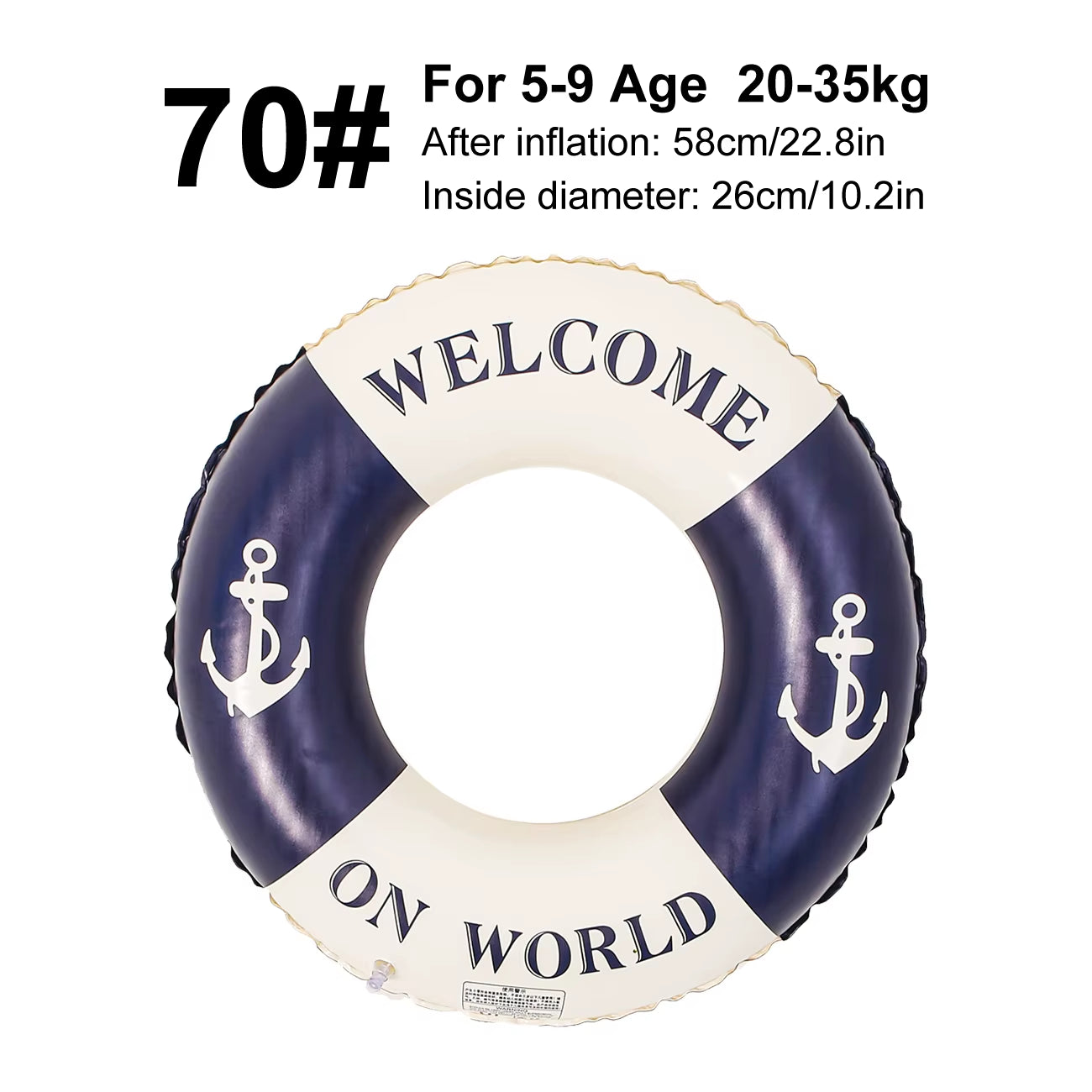 Retro Boat Anchor Women's Swimming Ring - Inflatable Lifebuoy for Adults, Floating Pool Raft with Handrail for Leisure Beach Use