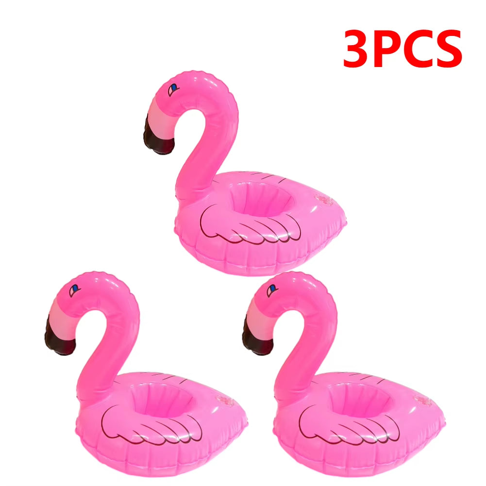 Float Inflatable Drink Cup Holder Pvc Floating Water Coaster Swimming Pool Drink Float Toy Flamingo Drinkware Tray Party Decor