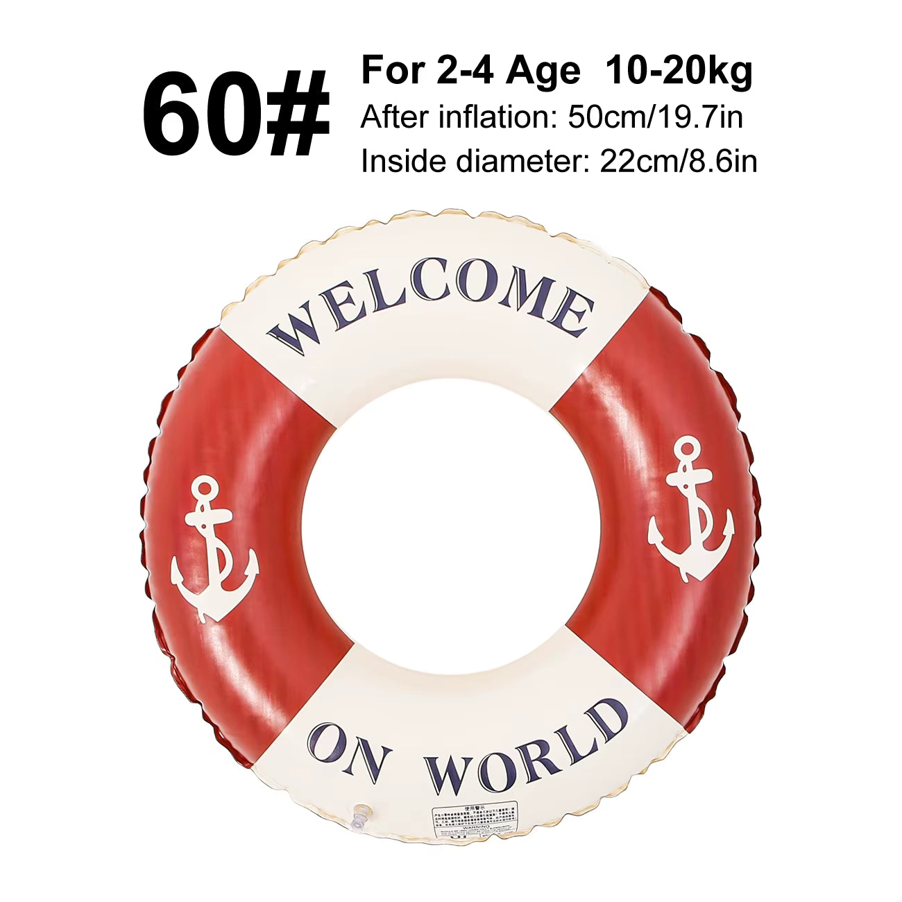 Retro Boat Anchor Women's Swimming Ring - Inflatable Lifebuoy for Adults, Floating Pool Raft with Handrail for Leisure Beach Use