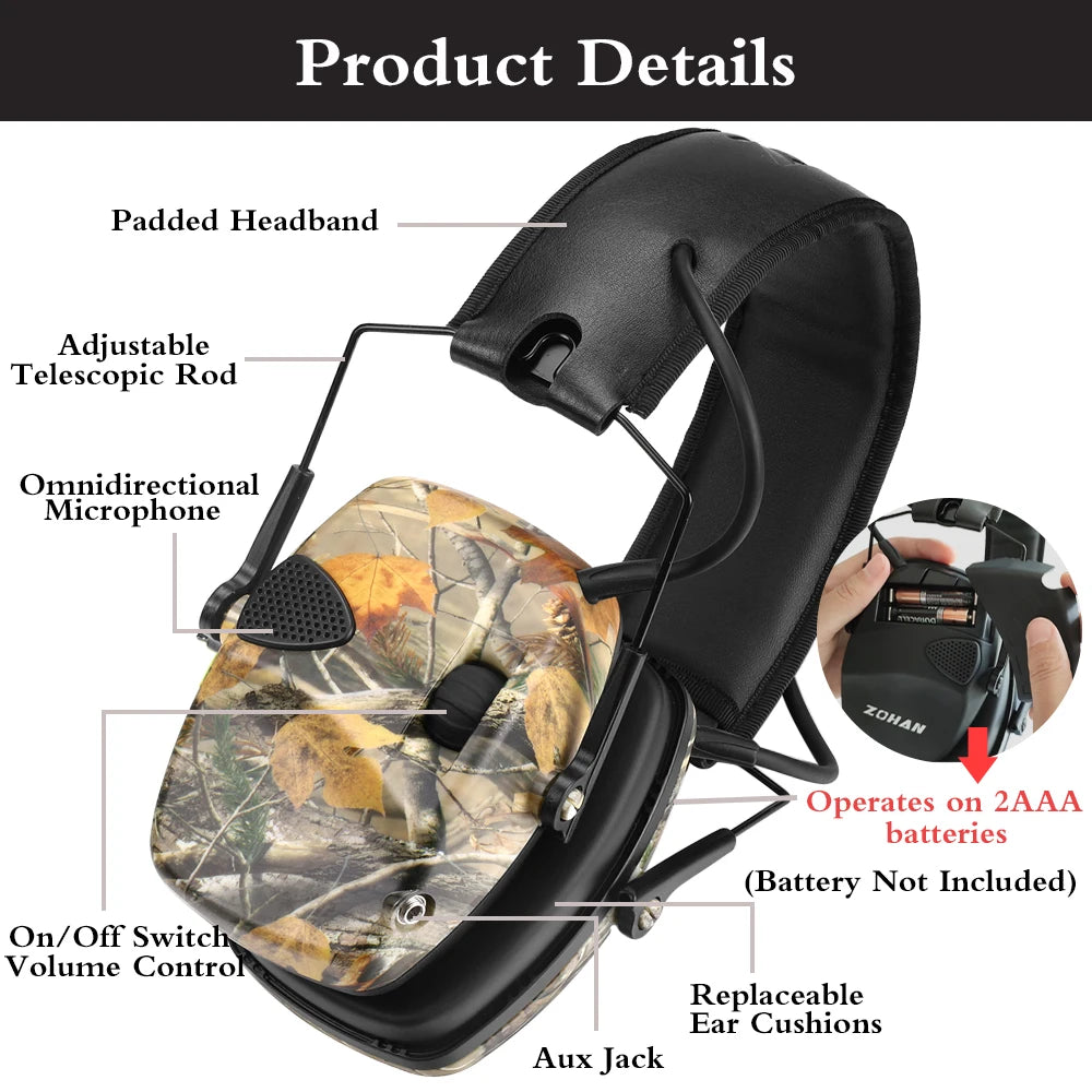 Tactical Anti-Noise Earmuff for Hunting Shooting Headphones Noise Reduction Electronic Hearing Protective Ear Protection