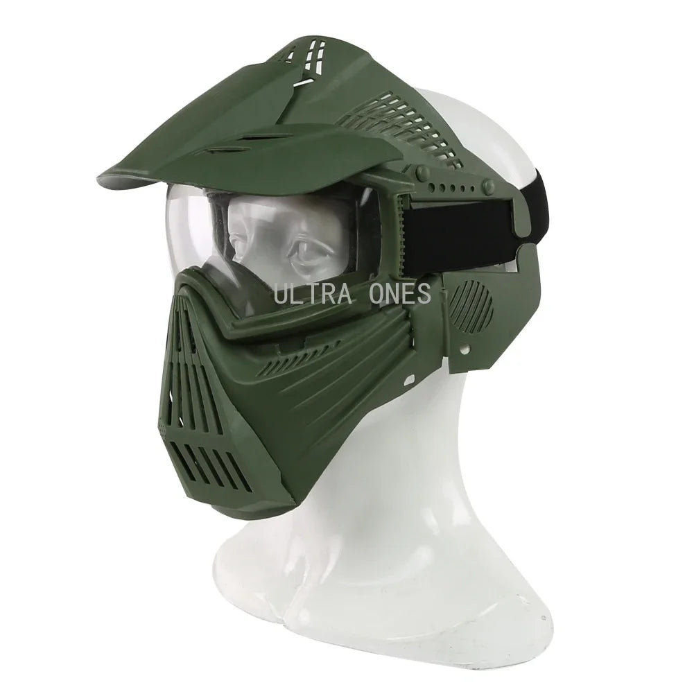 Tactical Mask with Lens Shooting Paintball Training Cs Wargame Full Face Mask Protection Airsoft Combat Masks Goggles Set