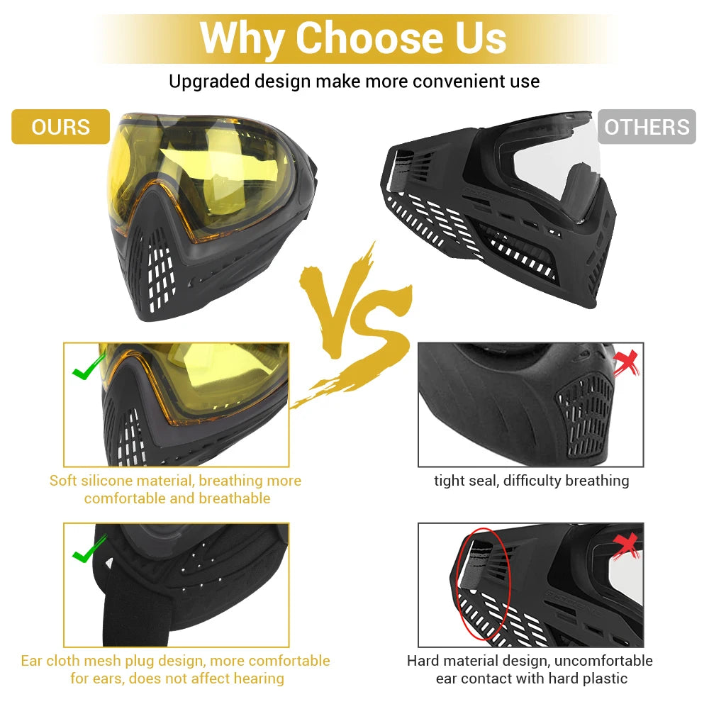 FMA F1 Full Face Mask with Single Layer Paintball Safety Protective Mask Anti-Fog Goggle Mask Outdoor Tactical Airsoft Equipment