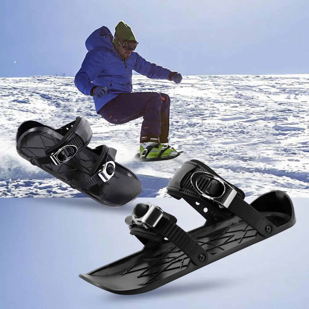 Winter Mini Short Ski Skates Snowboard Boots Skiboards Adjuatable Short Snow Skateboard Outdoor Sports Classic Beginner Sleds