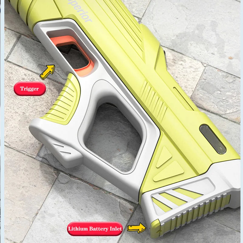 43Cm Full Electric Automatic Water Storage Gun Toys Portable Children Summer Beach Outdoor Fight Fantasy Toys for Boys Kids Game
