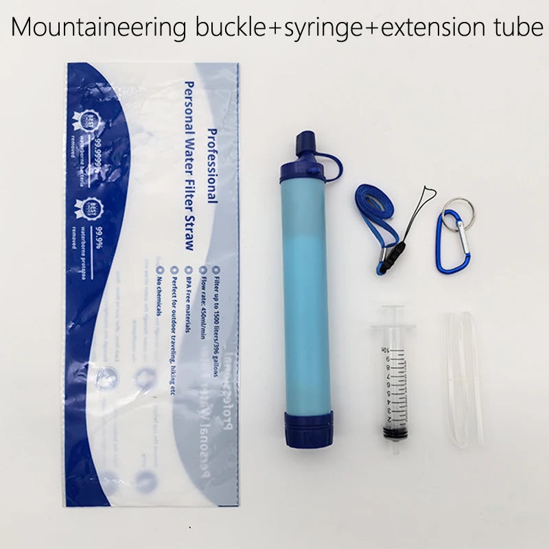 Outdoor Mini Water Filter Straw Camping Purification Portable Hiking Water Purifier for Survival or Emergency Supplies