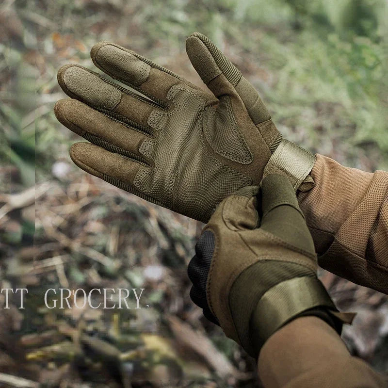 Touch Screen Tactical Paintball Airsoft Combat Motocycle Hard Knuckle Full Finger Gloves Security Protection