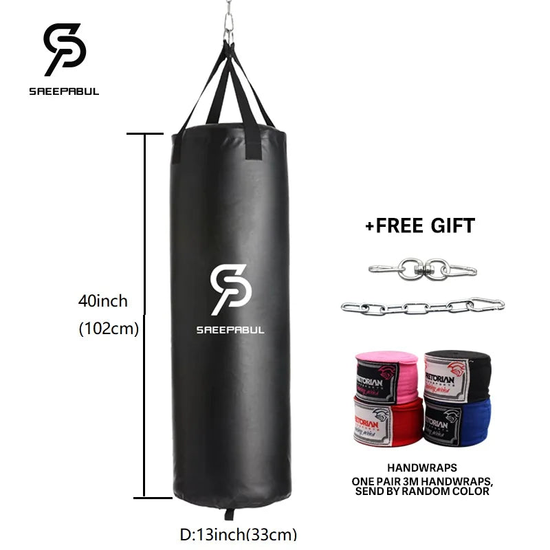 40/46In Professional Boxing Sandbag Punching Bag Training Fitness with Hanging Kick Adults Gym Exercise Empty-Heavy Boxing Bag