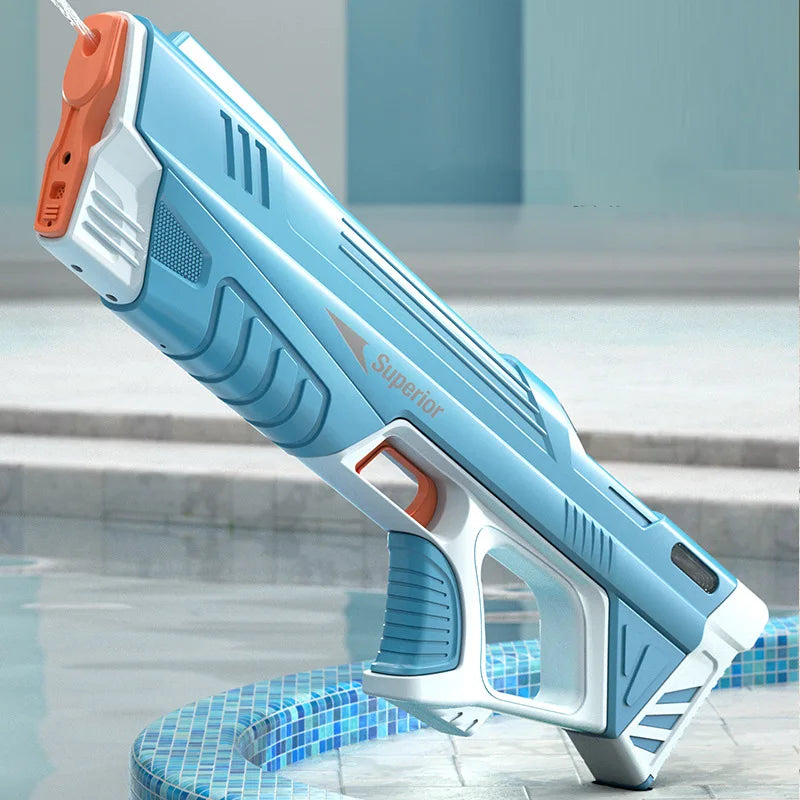 43Cm Full Electric Automatic Water Storage Gun Toys Portable Children Summer Beach Outdoor Fight Fantasy Toys for Boys Kids Game