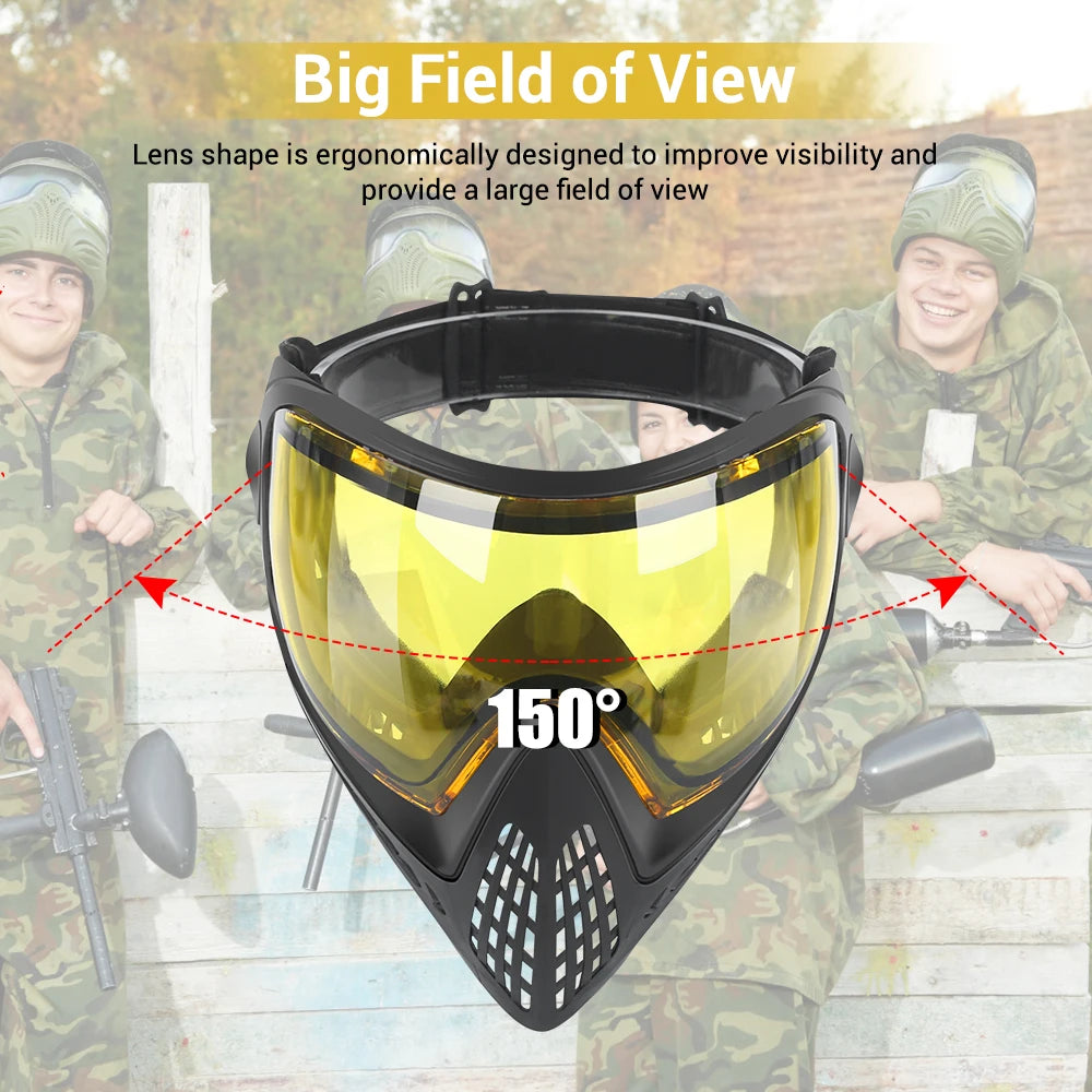 FMA F1 Full Face Mask with Single Layer Paintball Safety Protective Mask Anti-Fog Goggle Mask Outdoor Tactical Airsoft Equipment