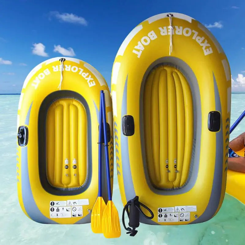 Inflatable Boat 2 People PVC Canoe Kayak Rubber Dinghy Thicken Foldable Drifting Fishing Boat Raft with Air Pump and Paddles