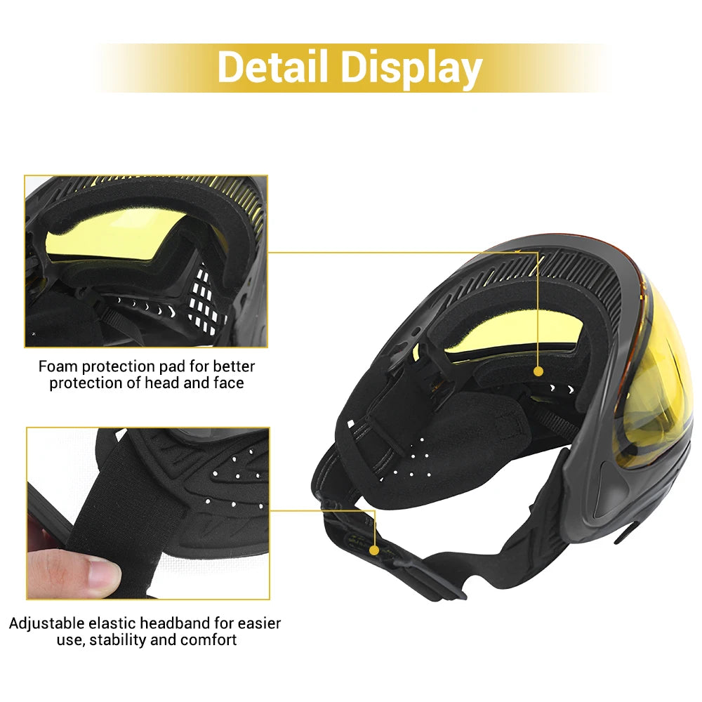 FMA F1 Full Face Mask with Single Layer Paintball Safety Protective Mask Anti-Fog Goggle Mask Outdoor Tactical Airsoft Equipment