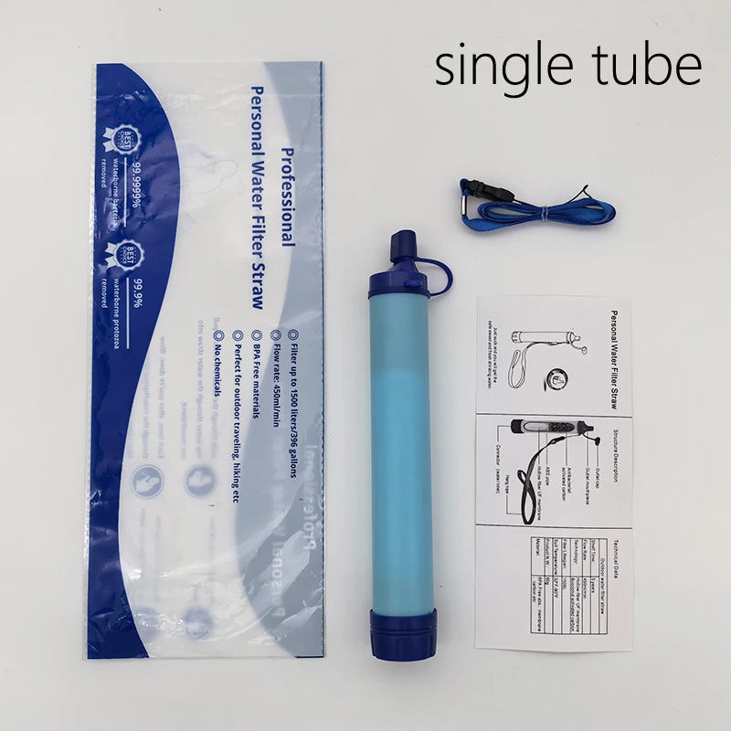 Outdoor Mini Water Filter Straw Camping Purification Portable Hiking Water Purifier for Survival or Emergency Supplies