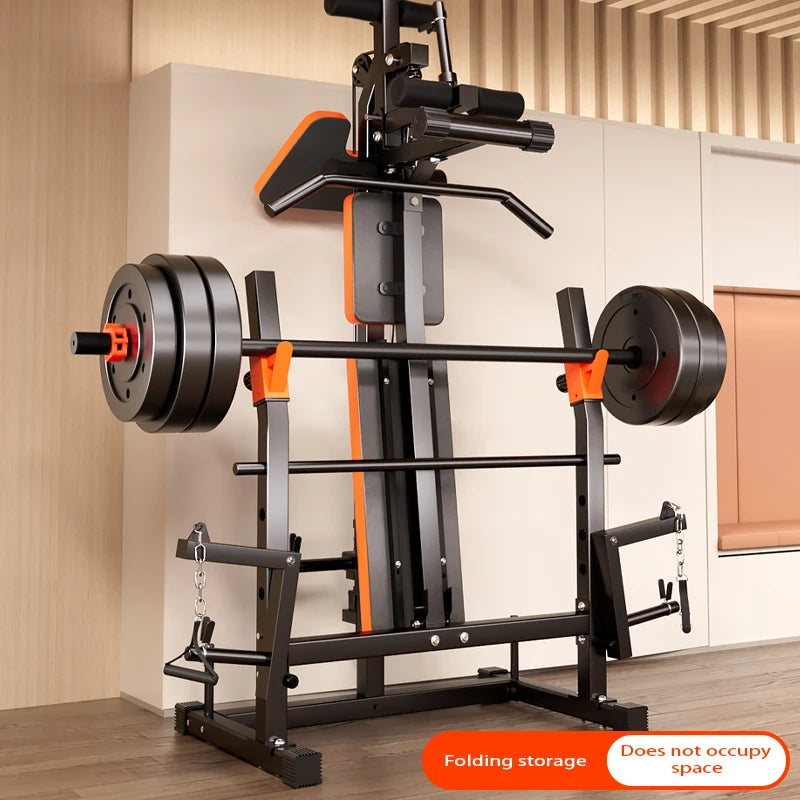 Household Barbell Weightlifting Bench , Fitness Press Bed, High Pull Bird Stool, Folding Weight Lifting Bed, Multi-Function