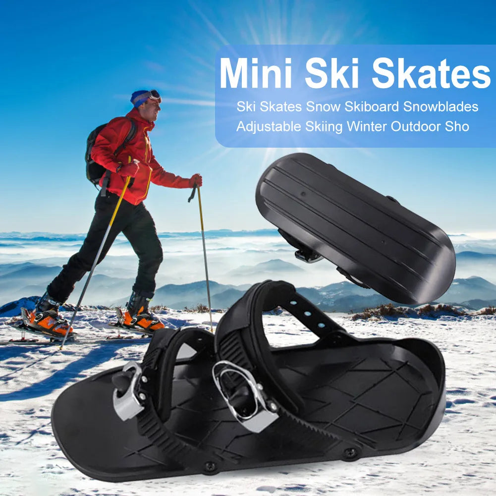 Winter Mini Short Ski Skates Snowboard Boots Skiboards Adjuatable Short Snow Skateboard Outdoor Sports Classic Beginner Sleds