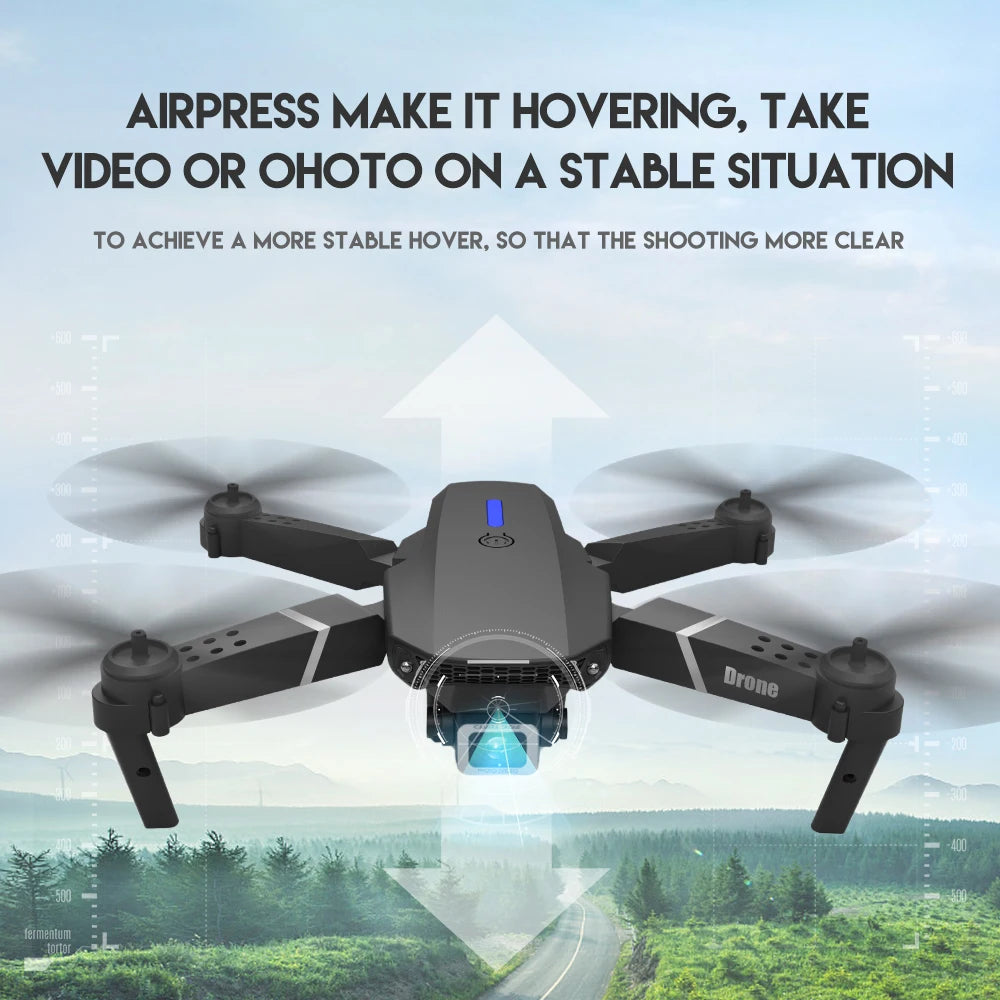 2024 E88Pro RC Drone 4K Professinal with 1080P Wide Angle HD Camera Foldable Helicopter WIFI FPV Height Hold Gift Toy
