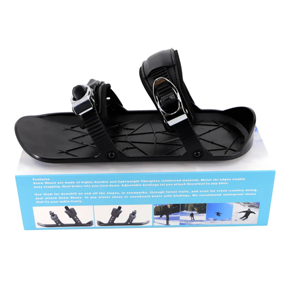 Winter Mini Short Ski Skates Snowboard Boots Skiboards Adjuatable Short Snow Skateboard Outdoor Sports Classic Beginner Sleds