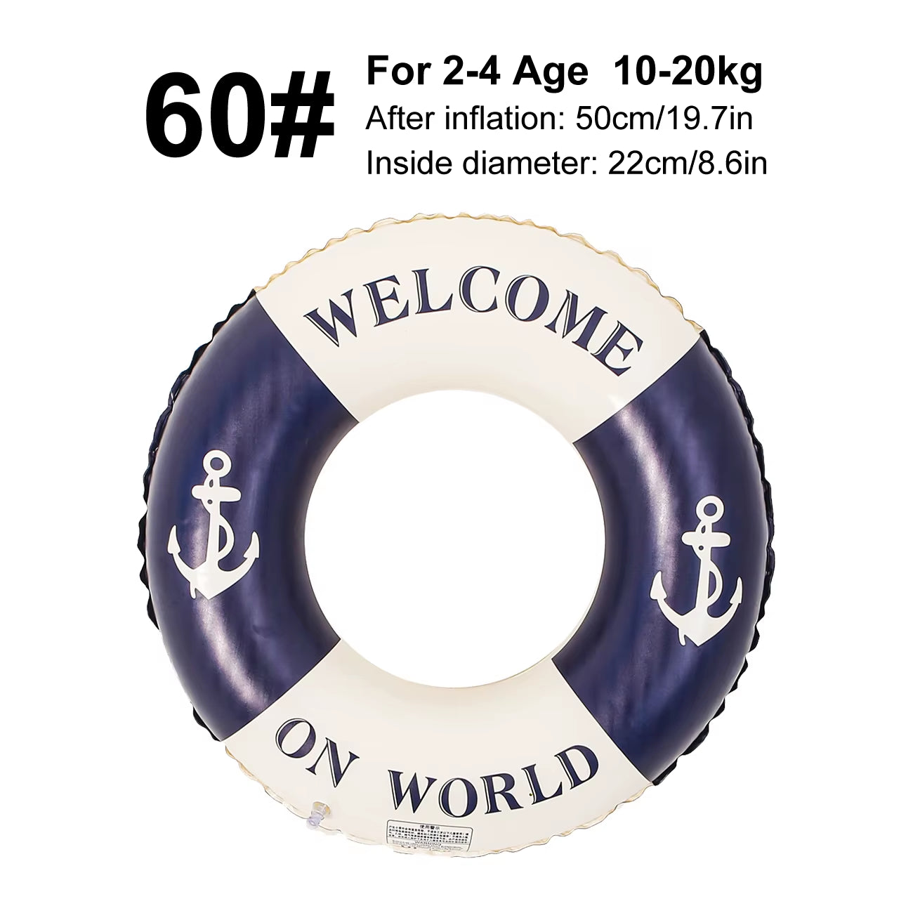 Retro Boat Anchor Women's Swimming Ring - Inflatable Lifebuoy for Adults, Floating Pool Raft with Handrail for Leisure Beach Use