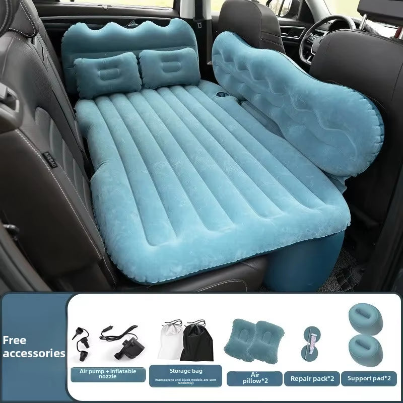 Car Inflatable Travel Bed for SUV Rear Seats - Air Cushion Mattress for Road Trips