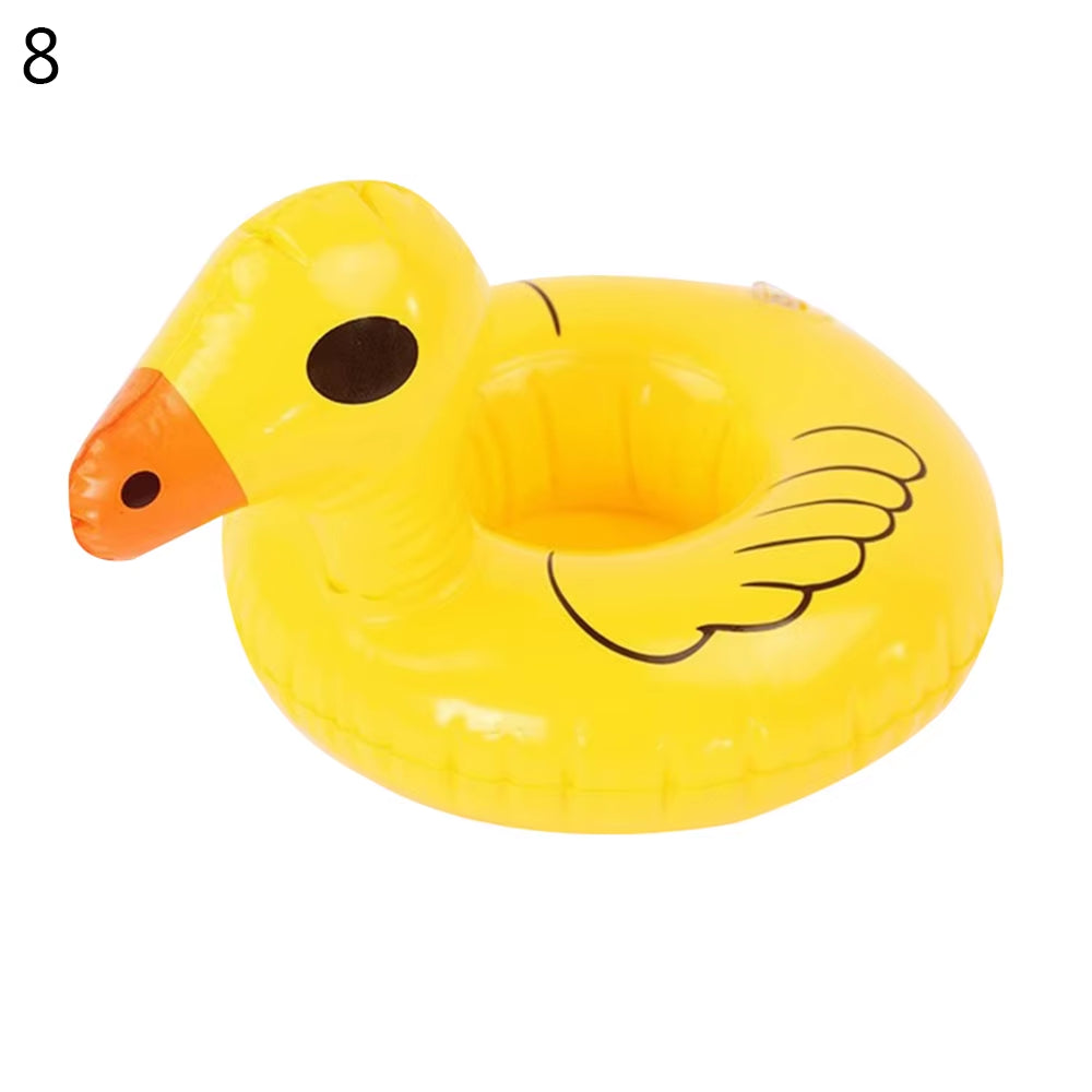 1PC Inflatable Float Cup Pad Swimming Pool Drink Cup Stand Holder Cute Drink Pool Mat for Kids Toy Summer Pool Party Decorations
